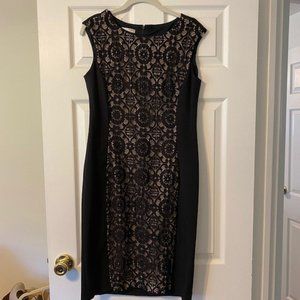 Black/Cream Lace Overlay Dress, Size 8